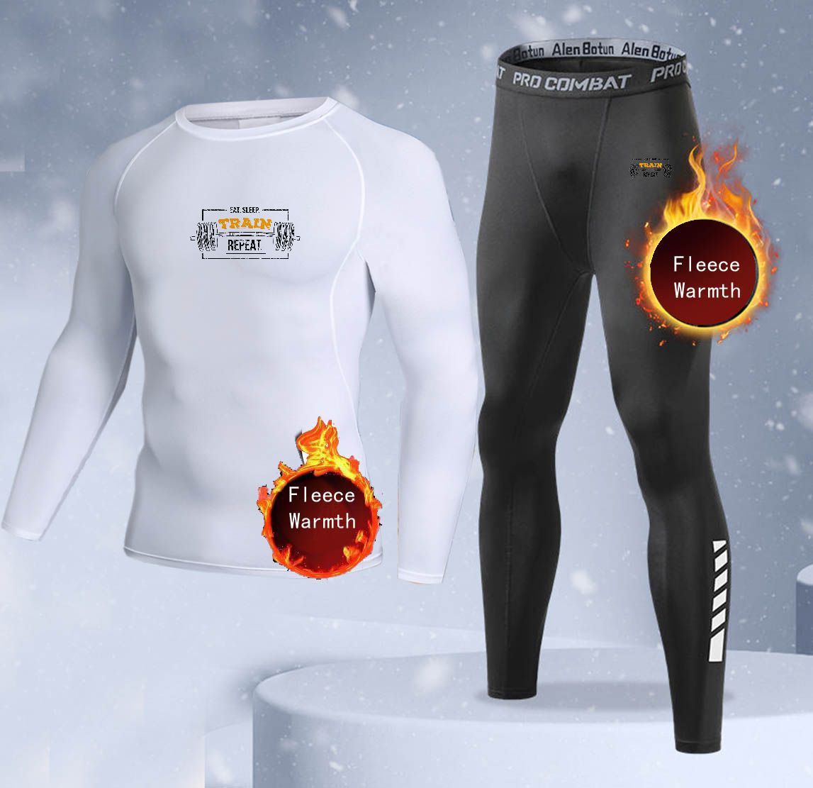 新作2ピース冬用保温メンズ下着セット フリースサーマルアンダ - Thermal Long John のレビューと価格