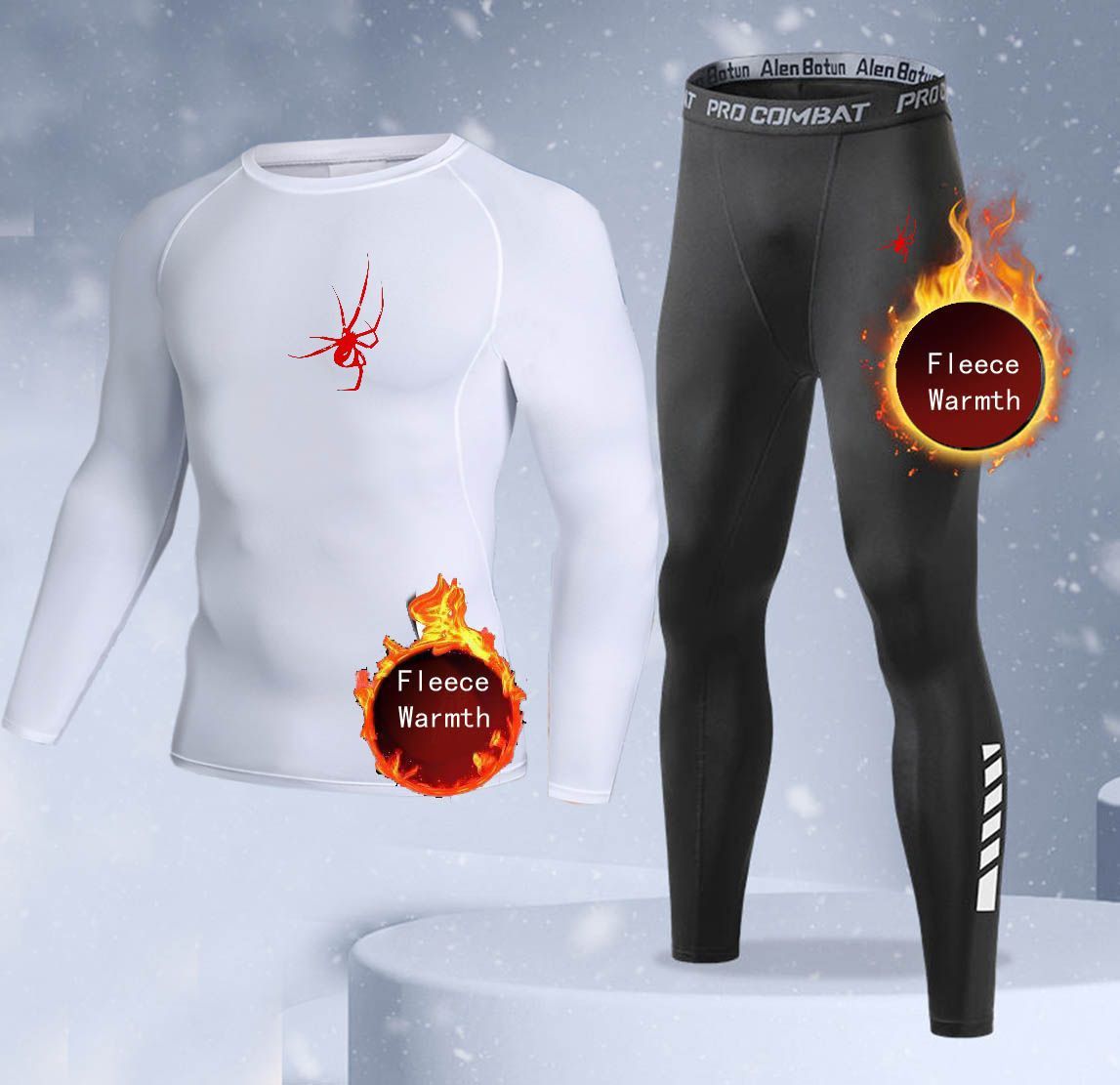 新作2ピース冬用保温メンズ下着セット フリースサーマルアンダ - Thermal Long John のレビューと価格