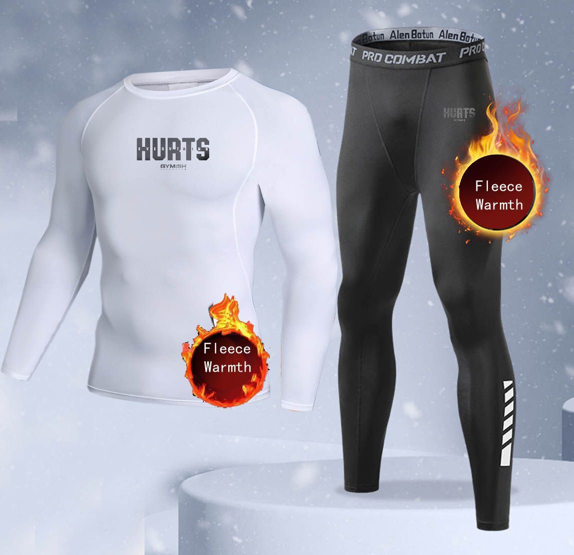 新作2ピース冬用保温メンズ下着セット フリースサーマルアンダ - Thermal Long John のレビューと価格