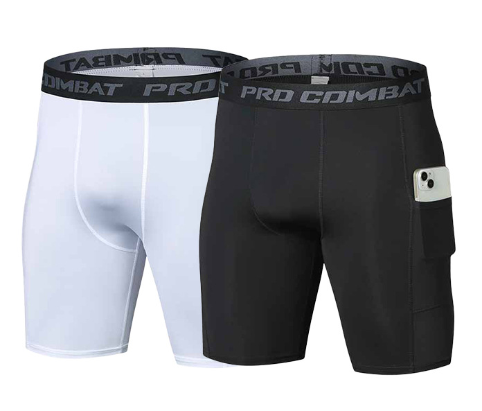 メンズジムショーツ（ポケット付き）、ワークアウトコンプレッシ - Compression Shorts Athletes のレビューと価格