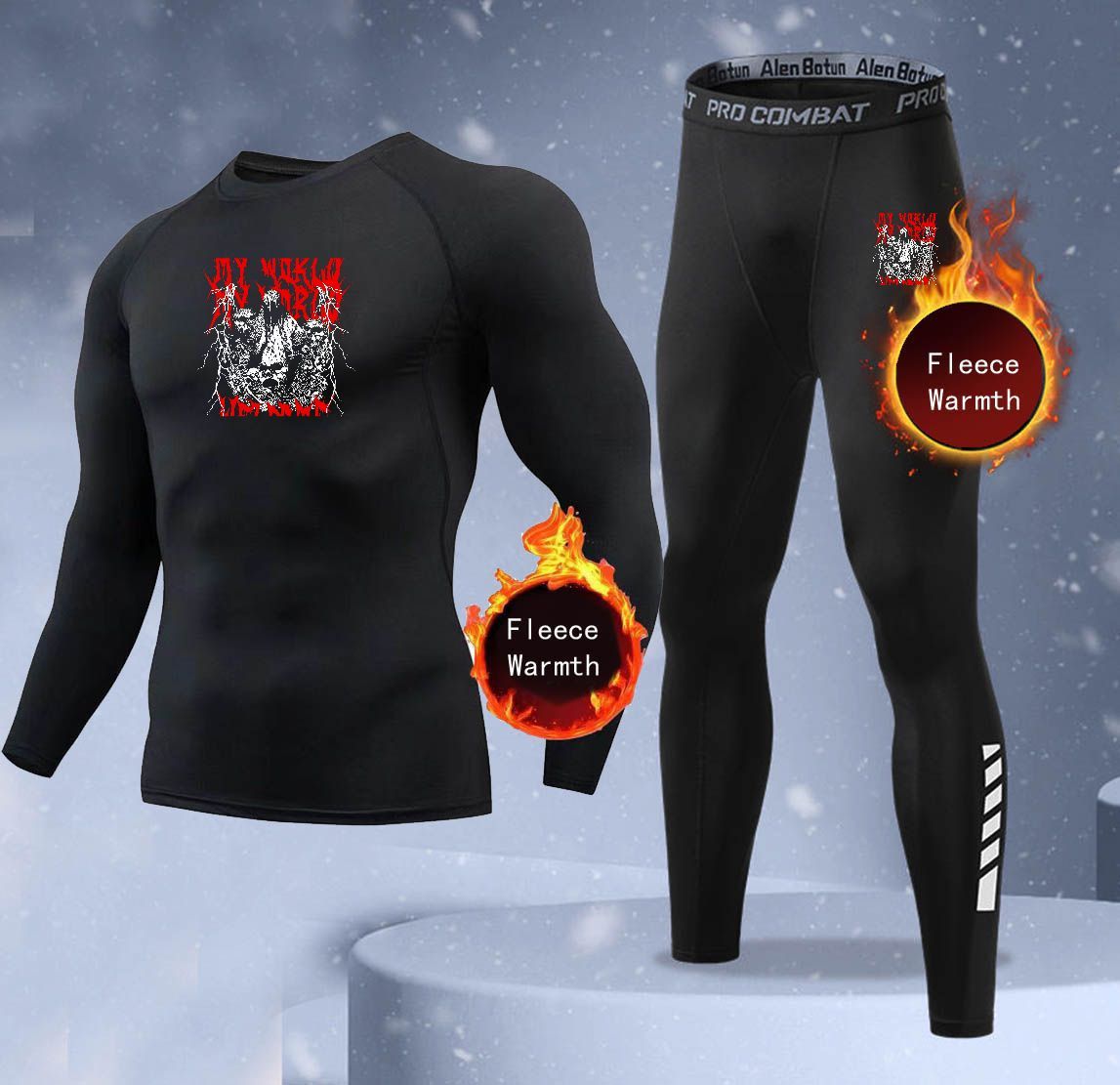 新作2ピース冬用保温メンズ下着セット フリースサーマルアンダ - Thermal Long John のレビューと価格