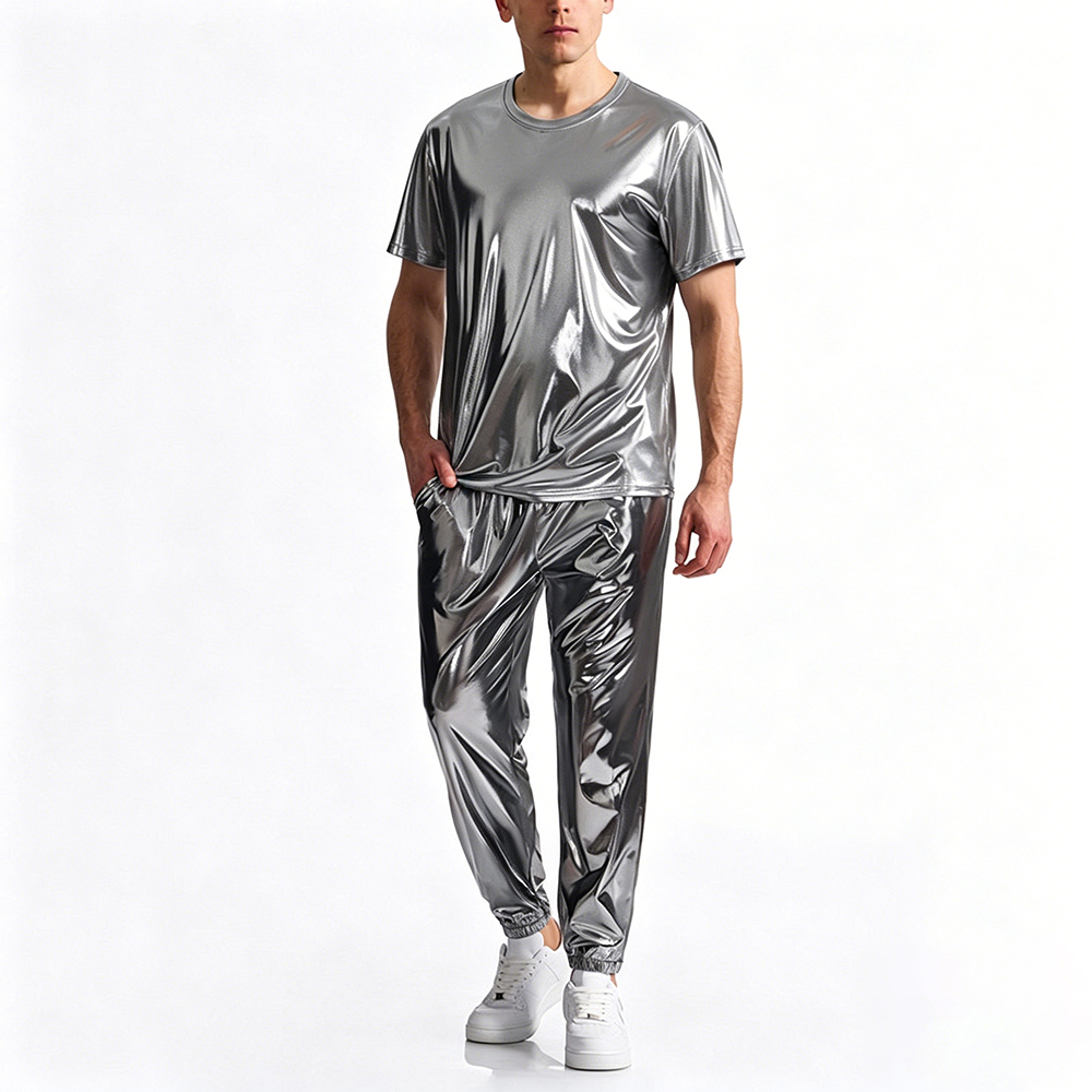 光沢のあるステージパフォーマンス半袖タイトフィットTシャツと - T Shirt Tight Fit のレビューと価格